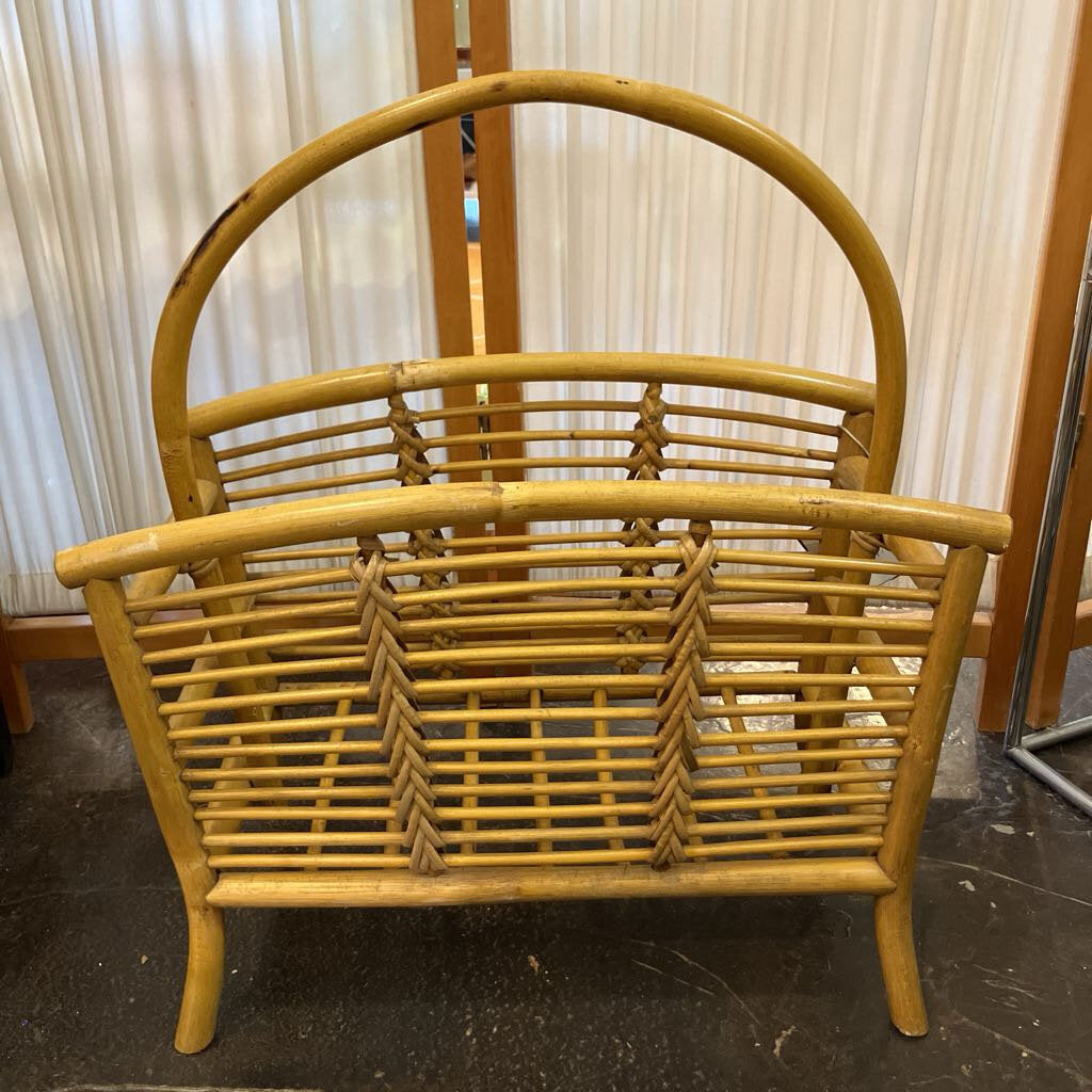 Vintage Rattan Magazine Rack