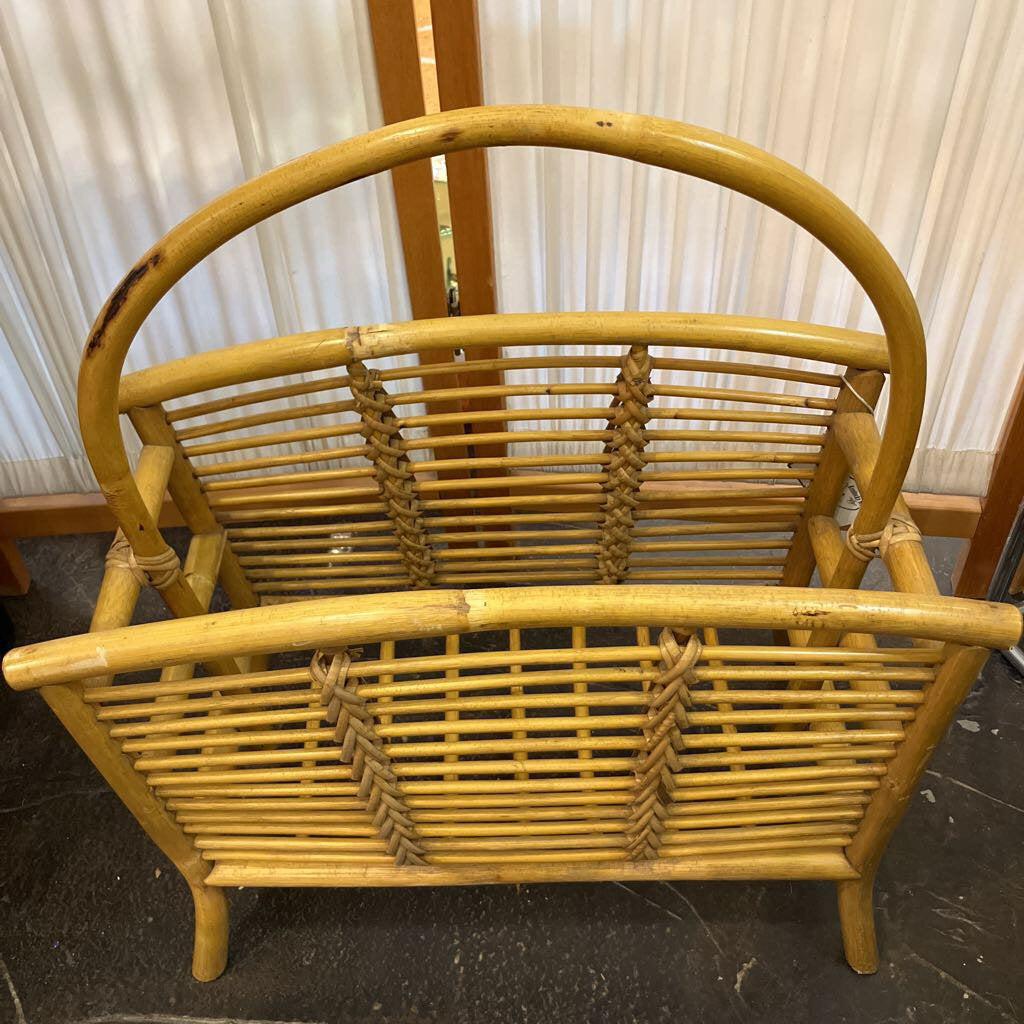 Vintage Rattan Magazine Rack