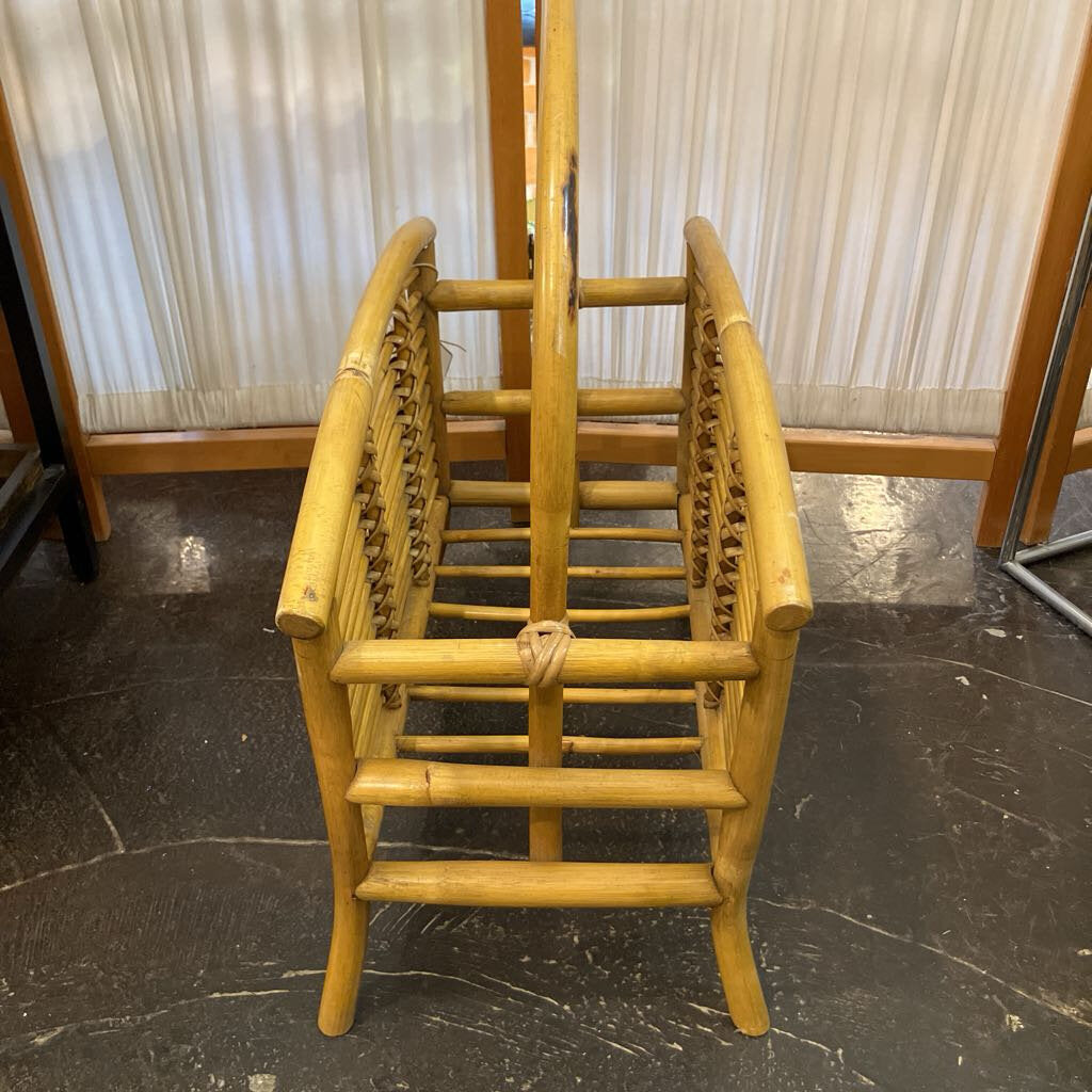 Vintage Rattan Magazine Rack