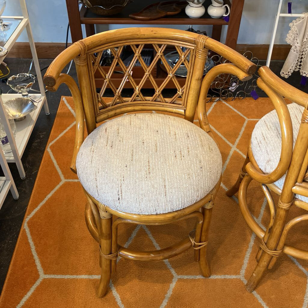 Vintage Rattan Honeymoon Table and Chairs Set