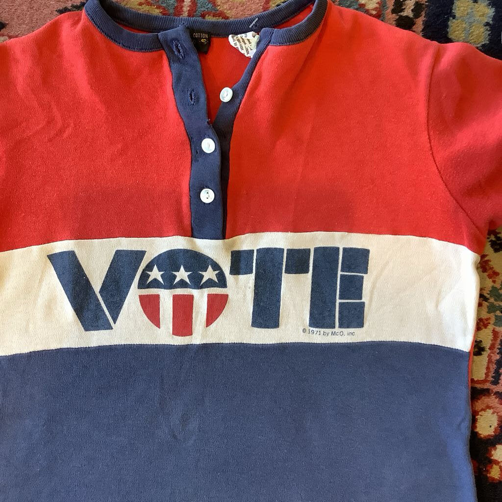 1971 Vote Red White Blue Top