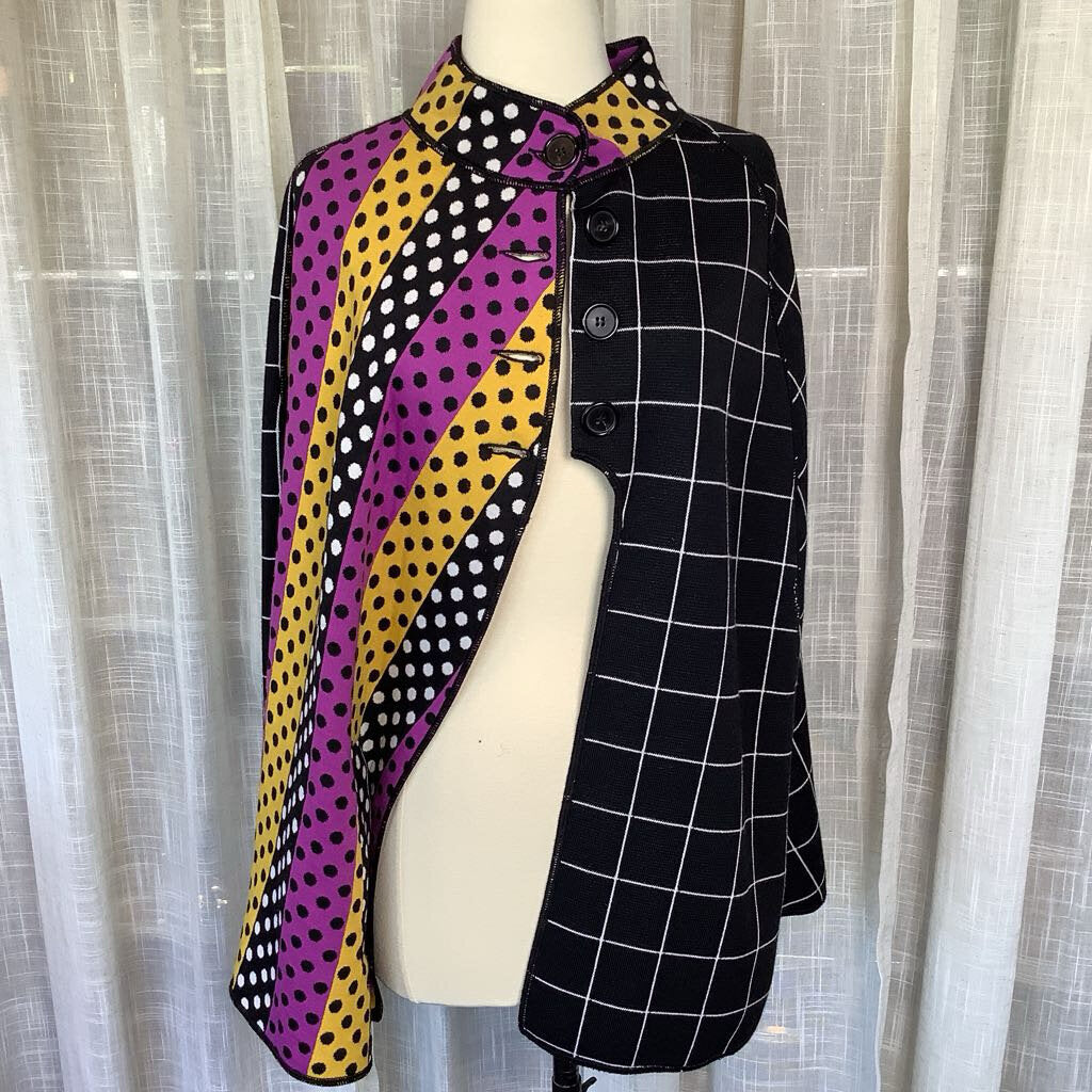 Color Block Shawl Poncho