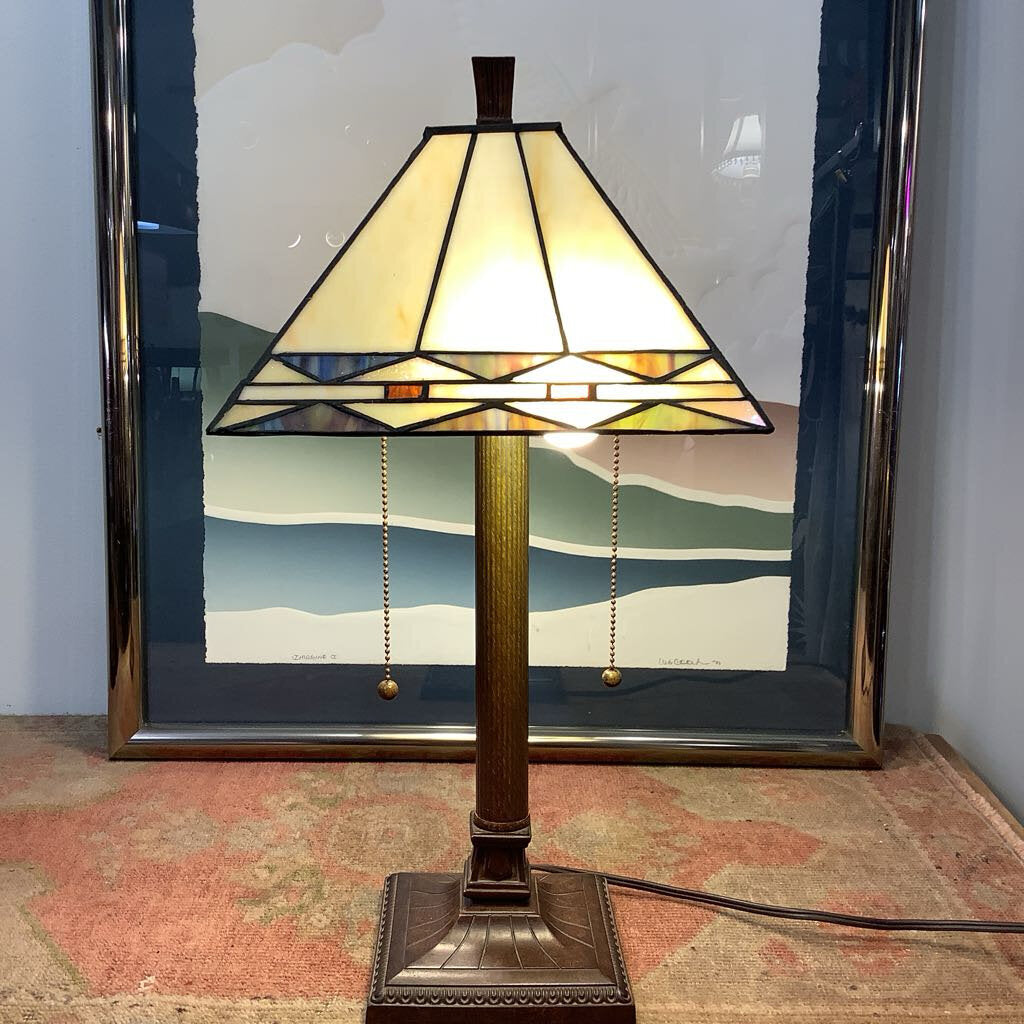 Mission Style Stained Glass Lamp