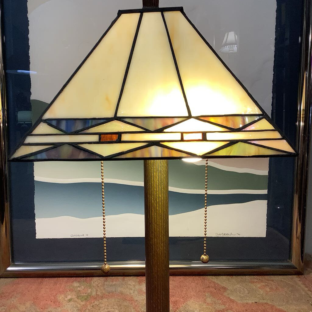 Mission Style Stained Glass Lamp