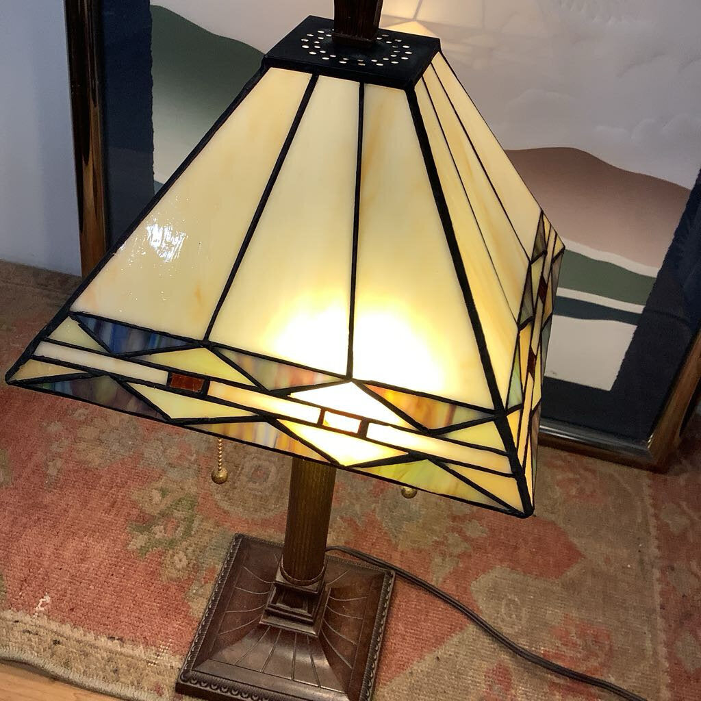 Mission Style Stained Glass Lamp