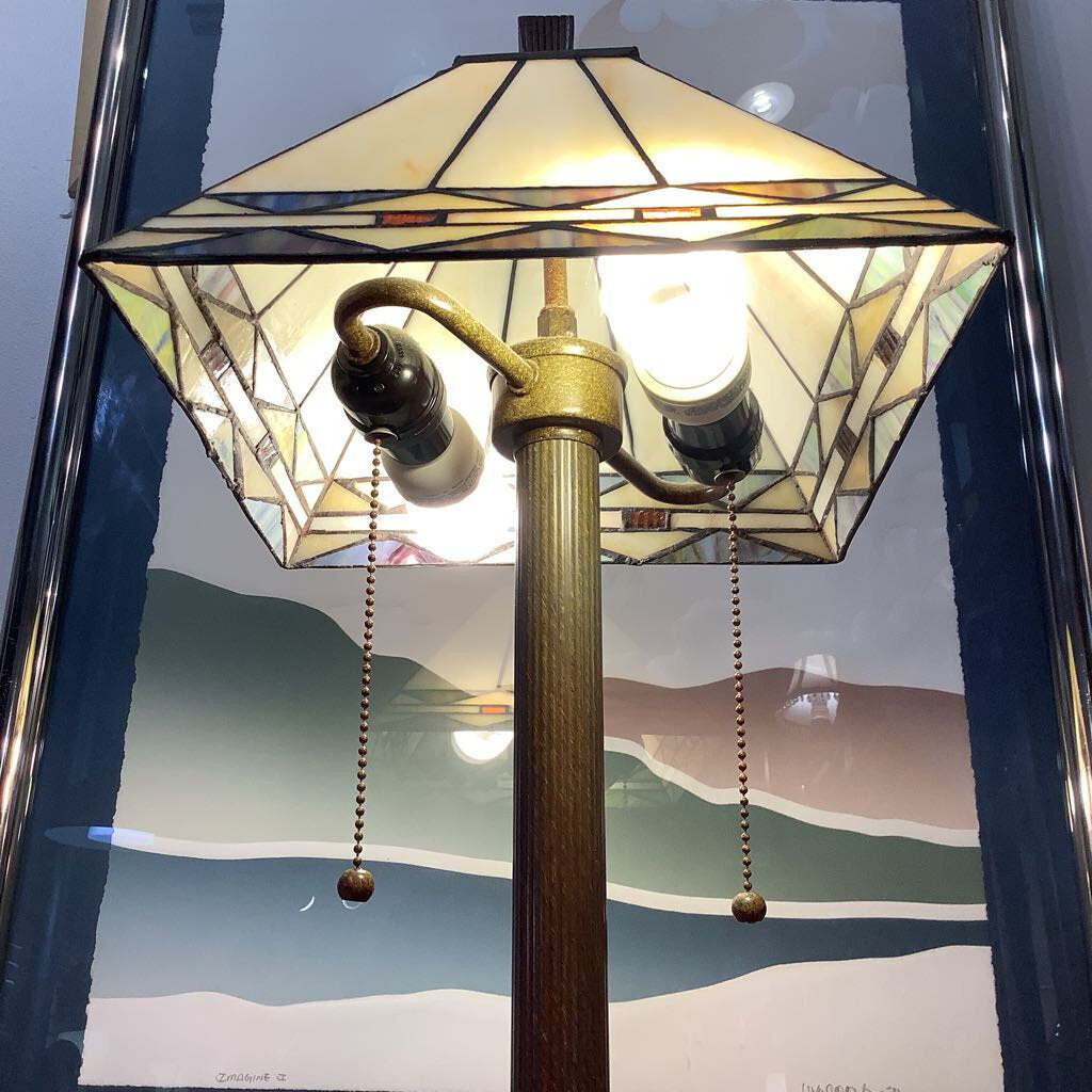 Mission Style Stained Glass Lamp