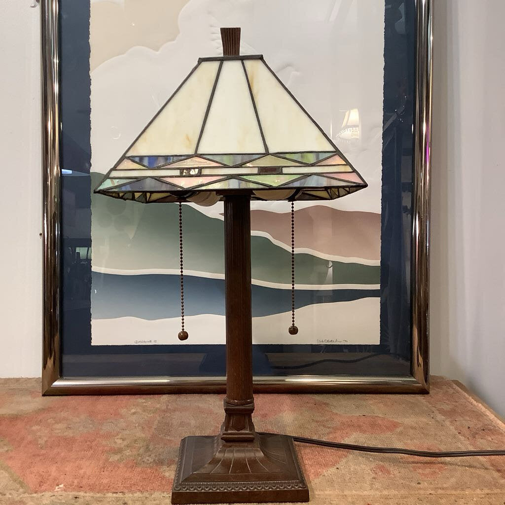 Mission Style Stained Glass Lamp