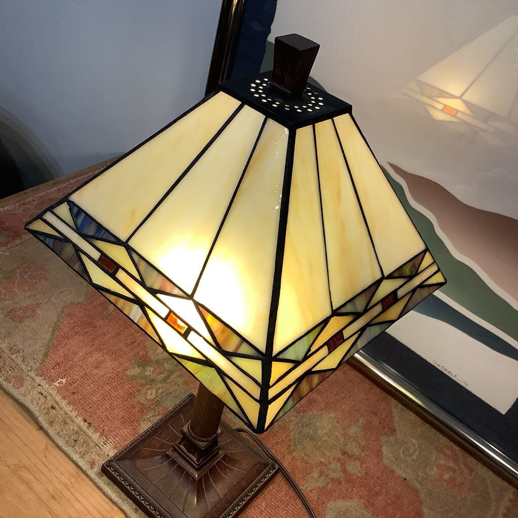 Mission Style Stained Glass Lamp