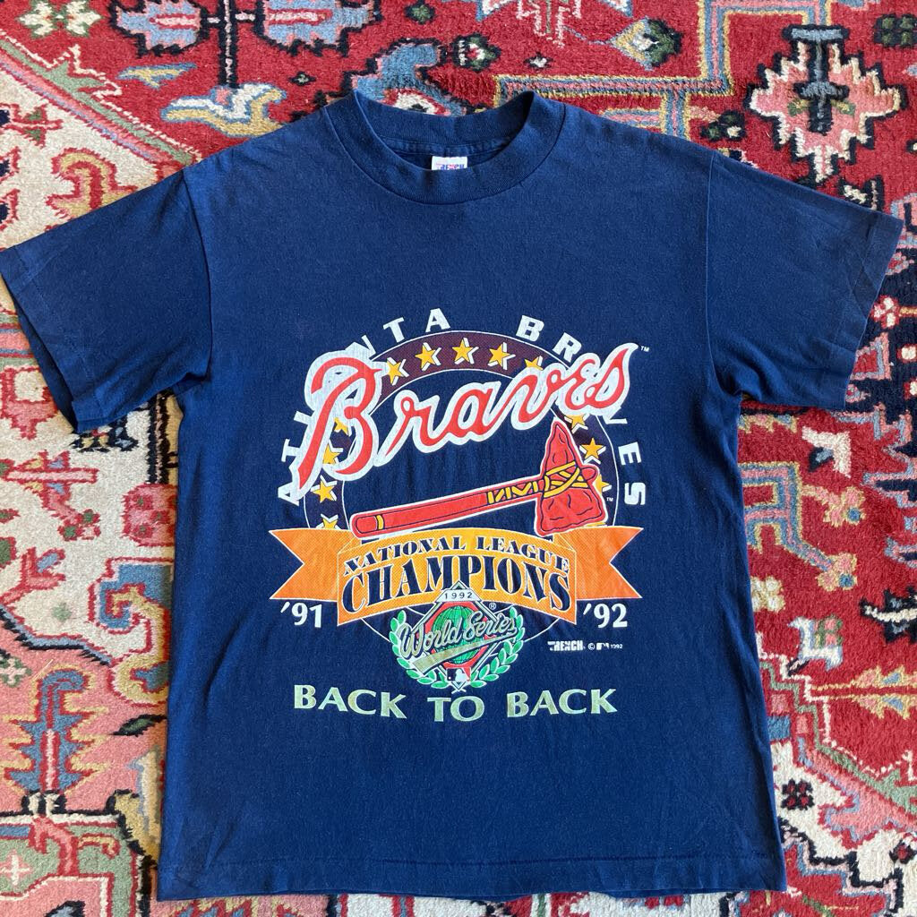 Vintage Atlanta Braves National League Champions 91' - 92' Single Stitch T-Shirt