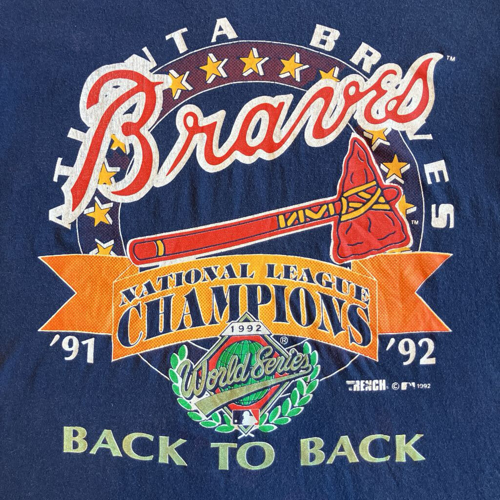 Vintage Atlanta Braves National League Champions 91' - 92' Single Stitch T-Shirt