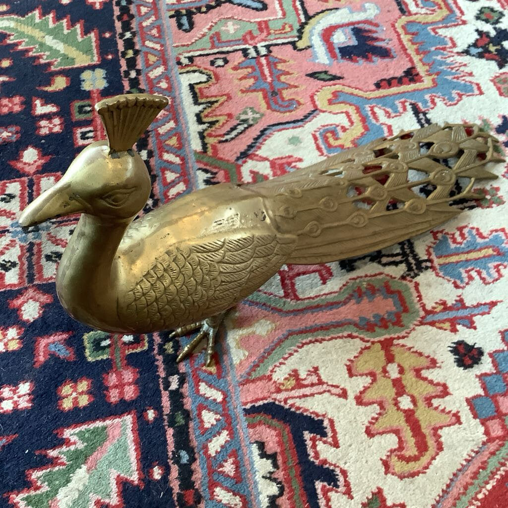 1970's Brass Peacock