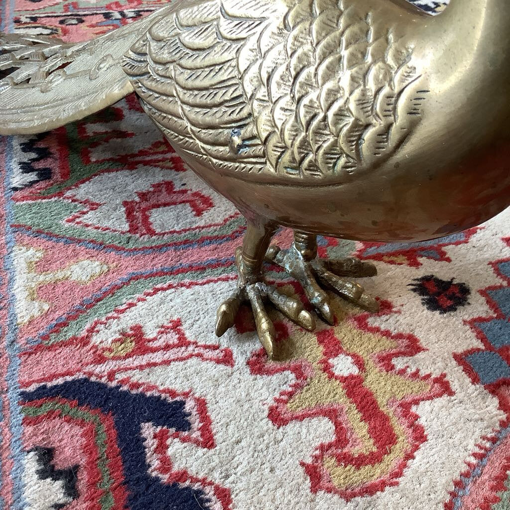 1970's Brass Peacock