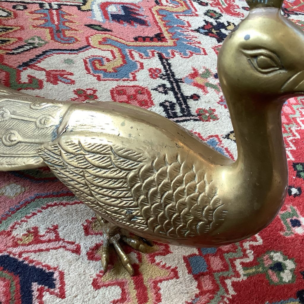 1970's Brass Peacock