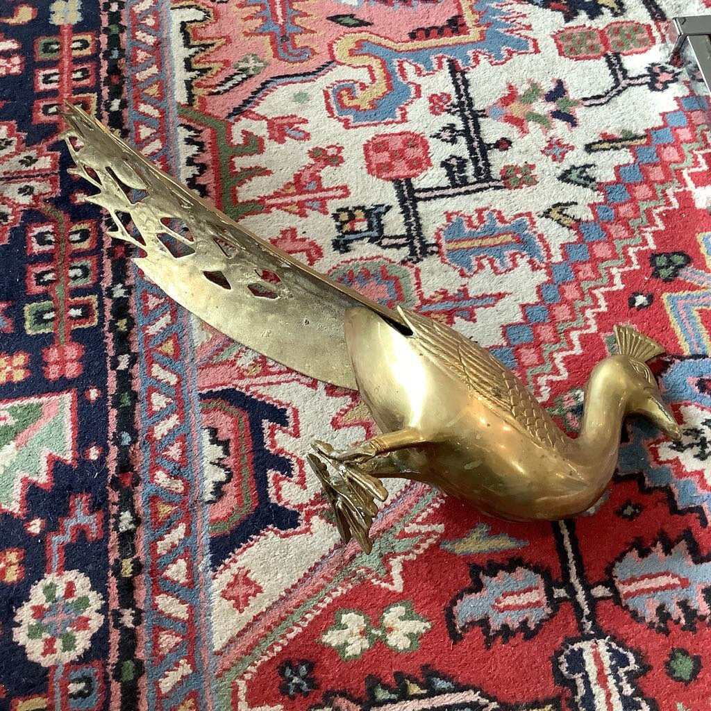 1970's Brass Peacock