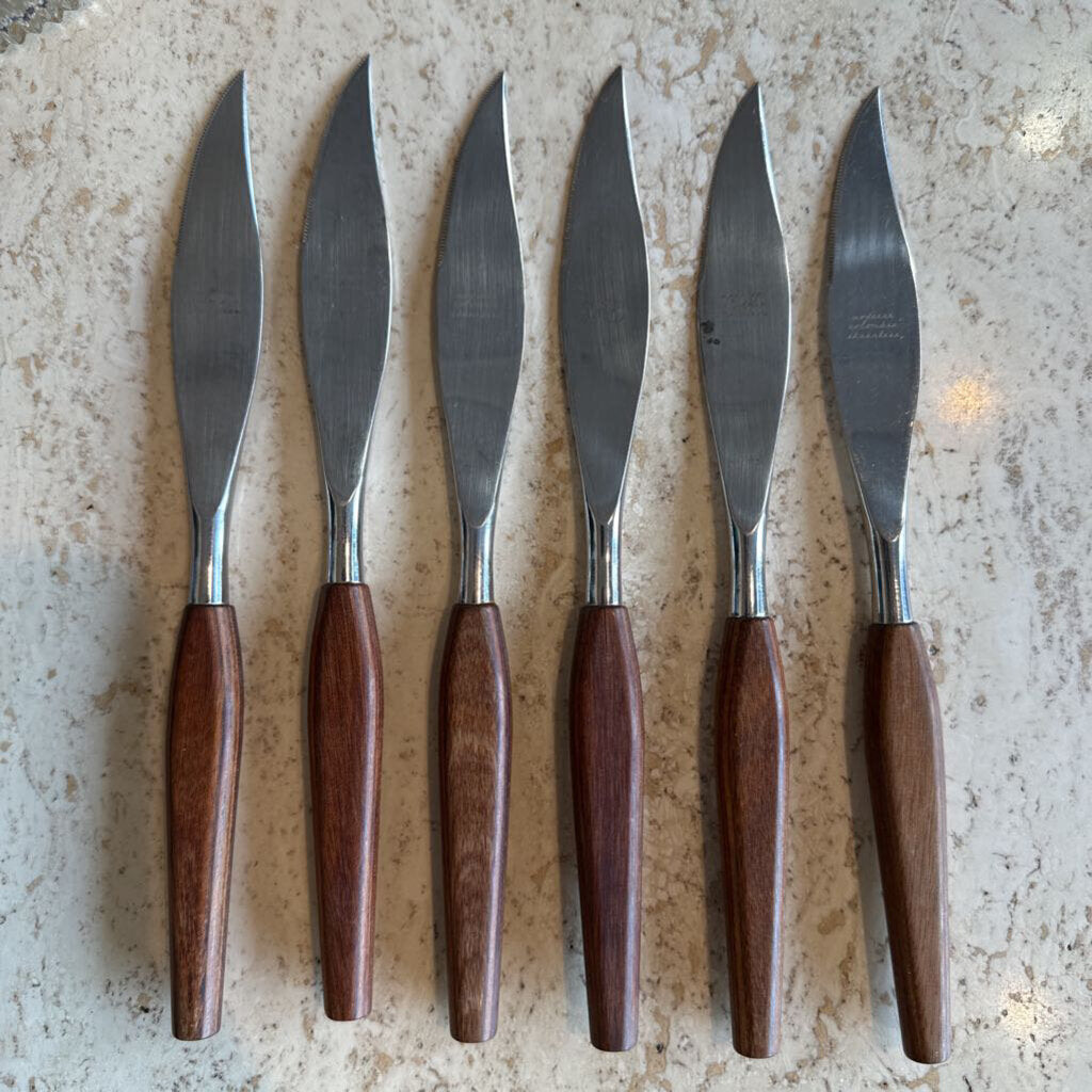 Mid Century Moderna Columbia Stainless Steak Knife Set (6)