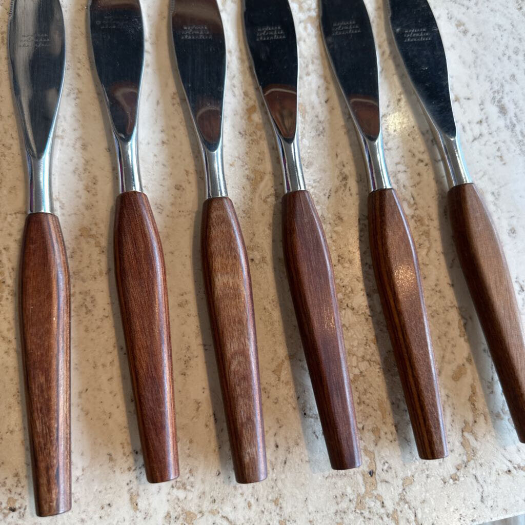 Mid Century Moderna Columbia Stainless Steak Knife Set (6)