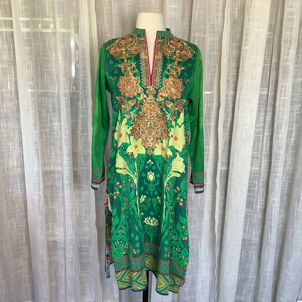 Vintage Print Kurta L 39" S 22.5" B 40" W 38"