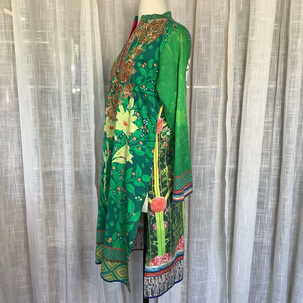 Vintage Print Kurta L 39" S 22.5" B 40" W 38"