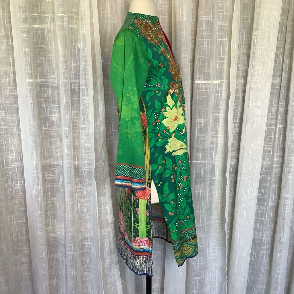 Vintage Print Kurta L 39" S 22.5" B 40" W 38"