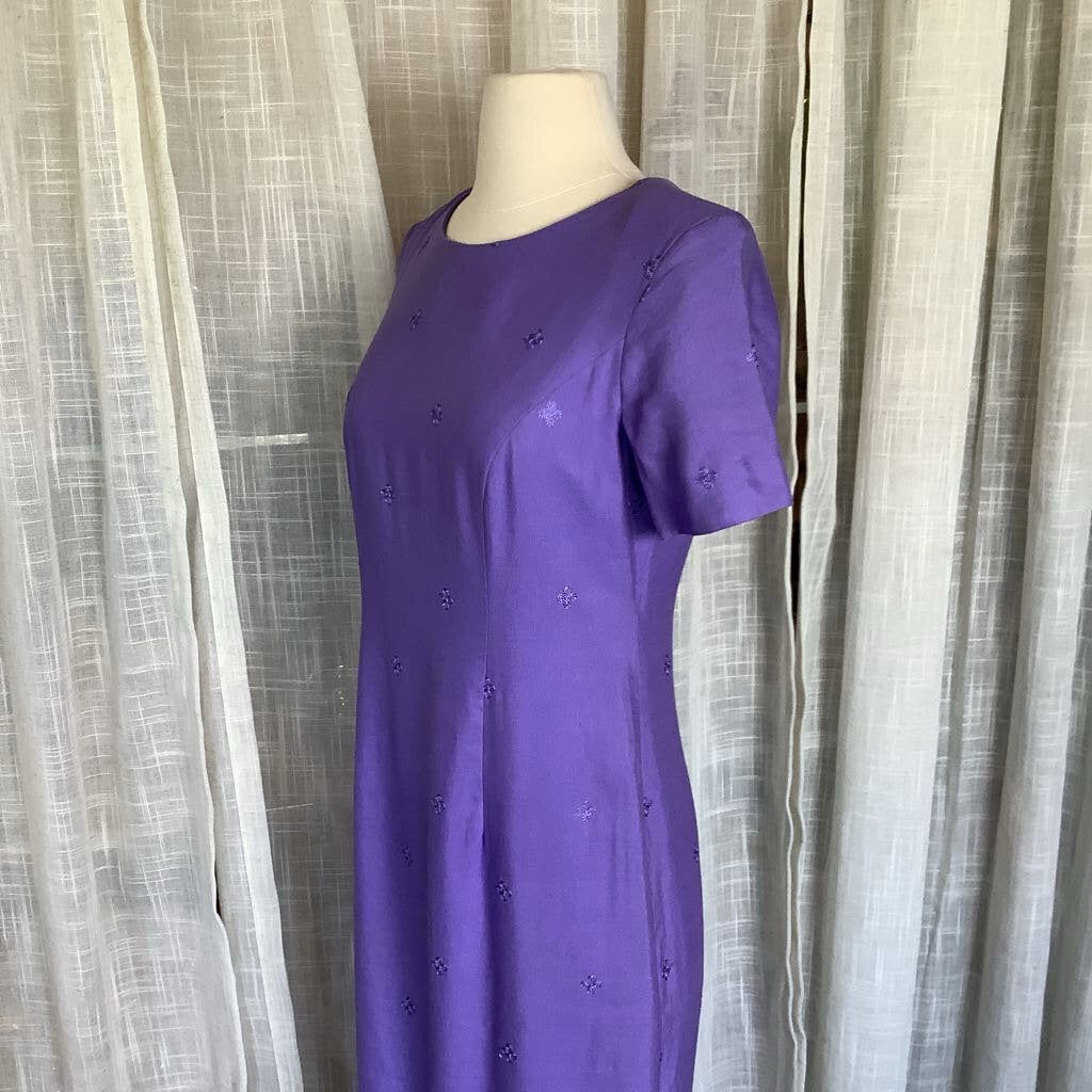 90s Lavender Talbot Dress L from Back 46" W 32" B 36"