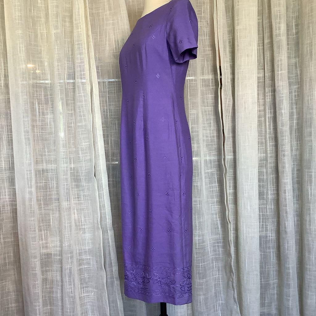 90s Lavender Talbot Dress L from Back 46" W 32" B 36"