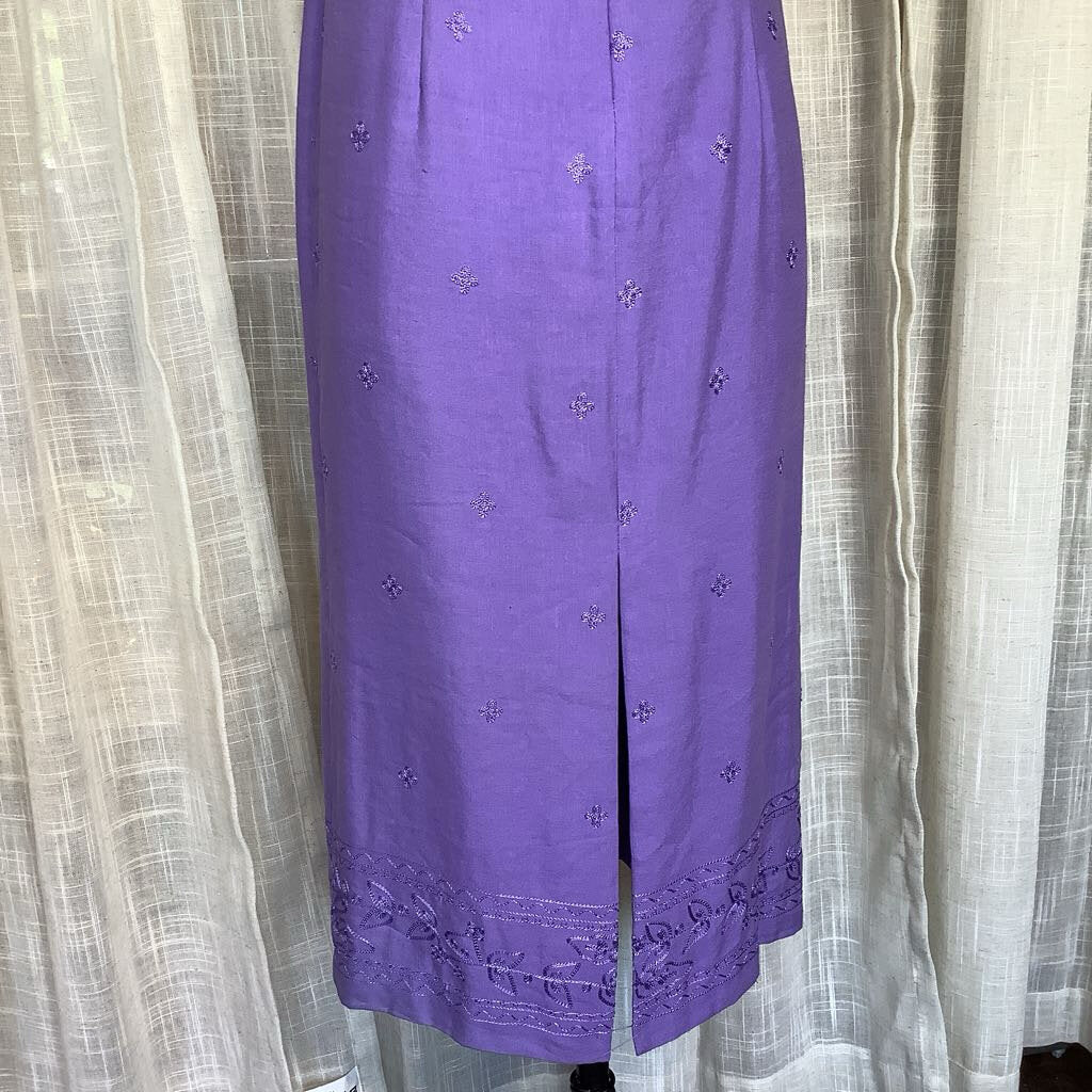 90s Lavender Talbot Dress L from Back 46" W 32" B 36"