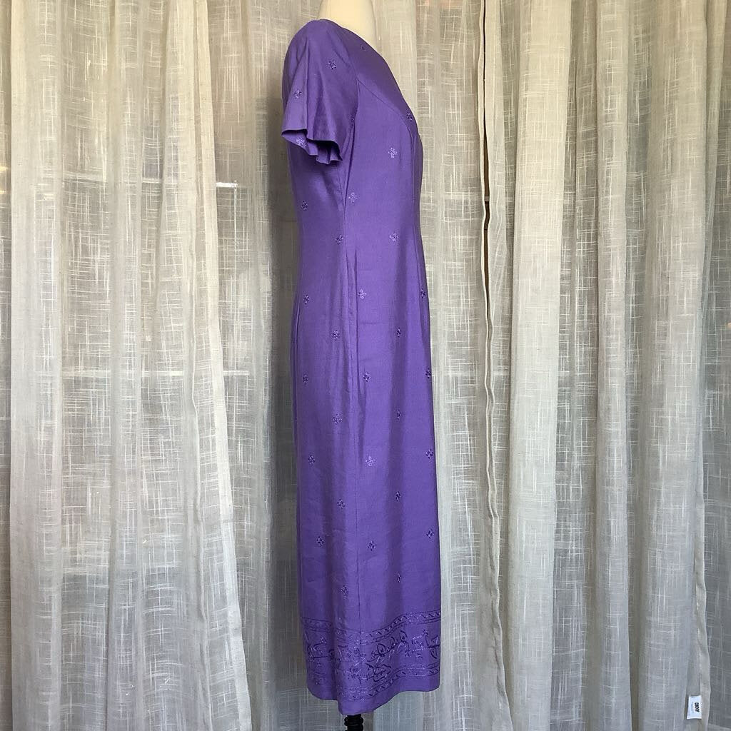 90s Lavender Talbot Dress L from Back 46" W 32" B 36"