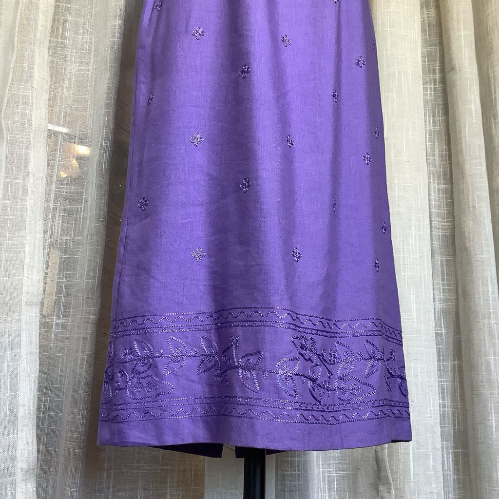 90s Lavender Talbot Dress L from Back 46" W 32" B 36"