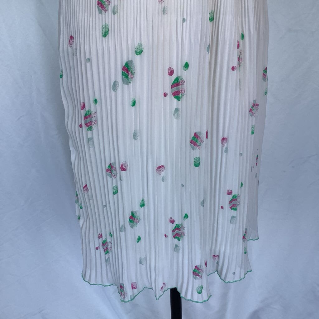 1980s White Polka Dot Day Dress