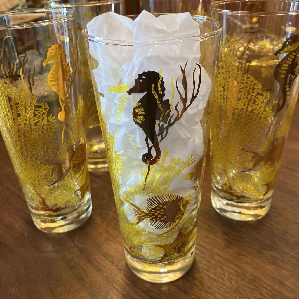 Mid-Century Bartlett Under the Sea Collins Glasses