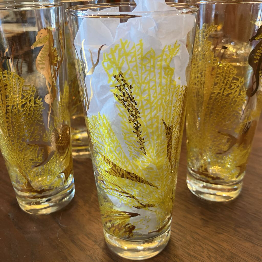 Mid-Century Bartlett Under the Sea Collins Glasses