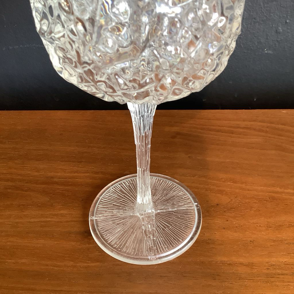 Vintage Norse Ware Acrylic Wine Goblets Crystal Ice Pattern