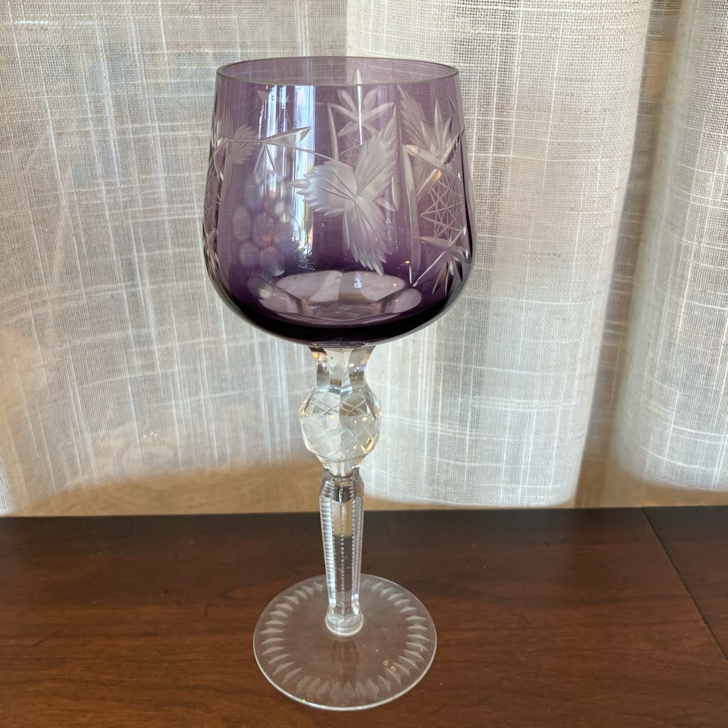 Vintage Poland Hortensja (Hortensia) Crystal Wine Glasses