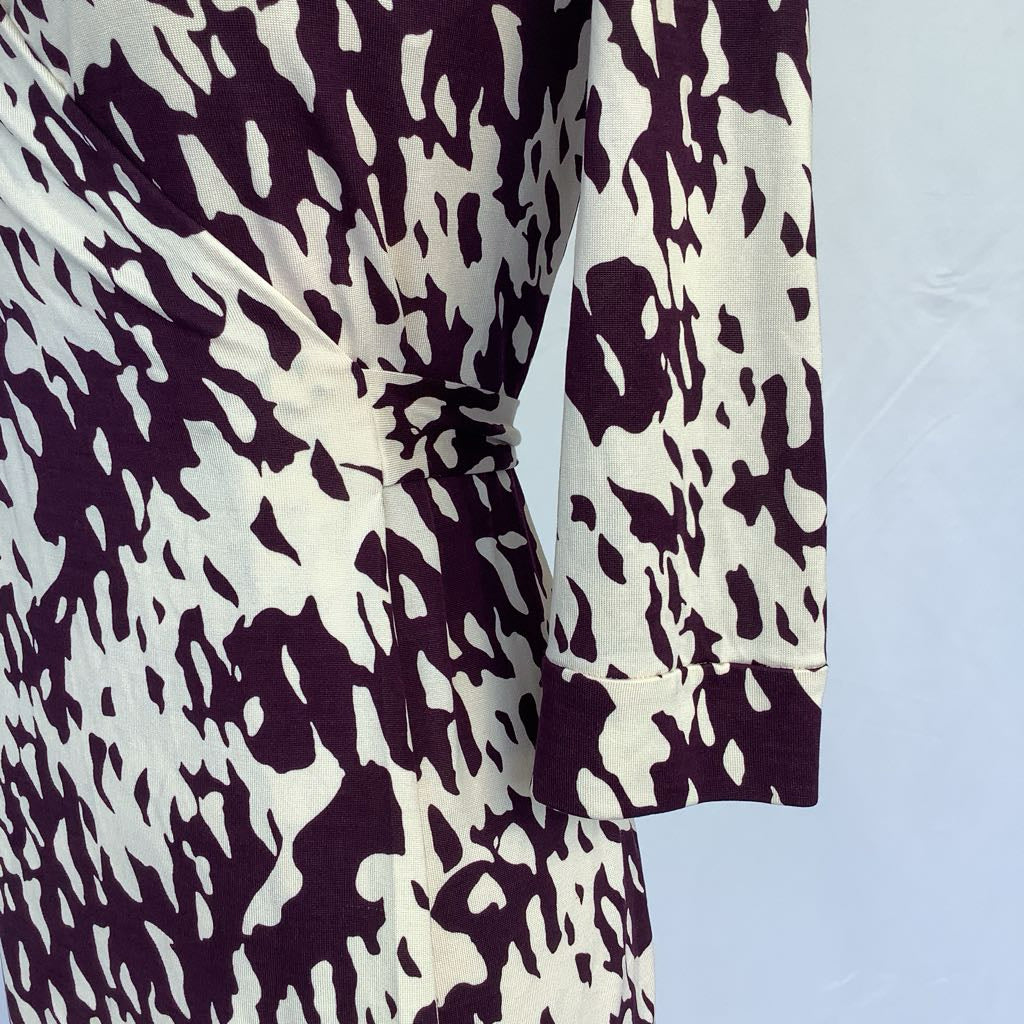 Diane von Furstenberg New Julian Two Silk Purple & White Print Wrap Dress