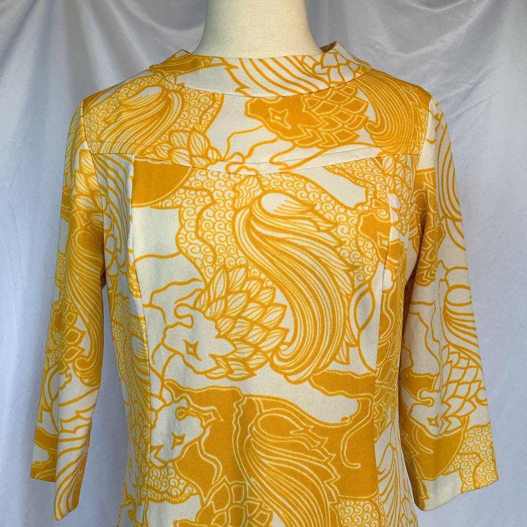 1960s Lion Head Novelty Print Midi