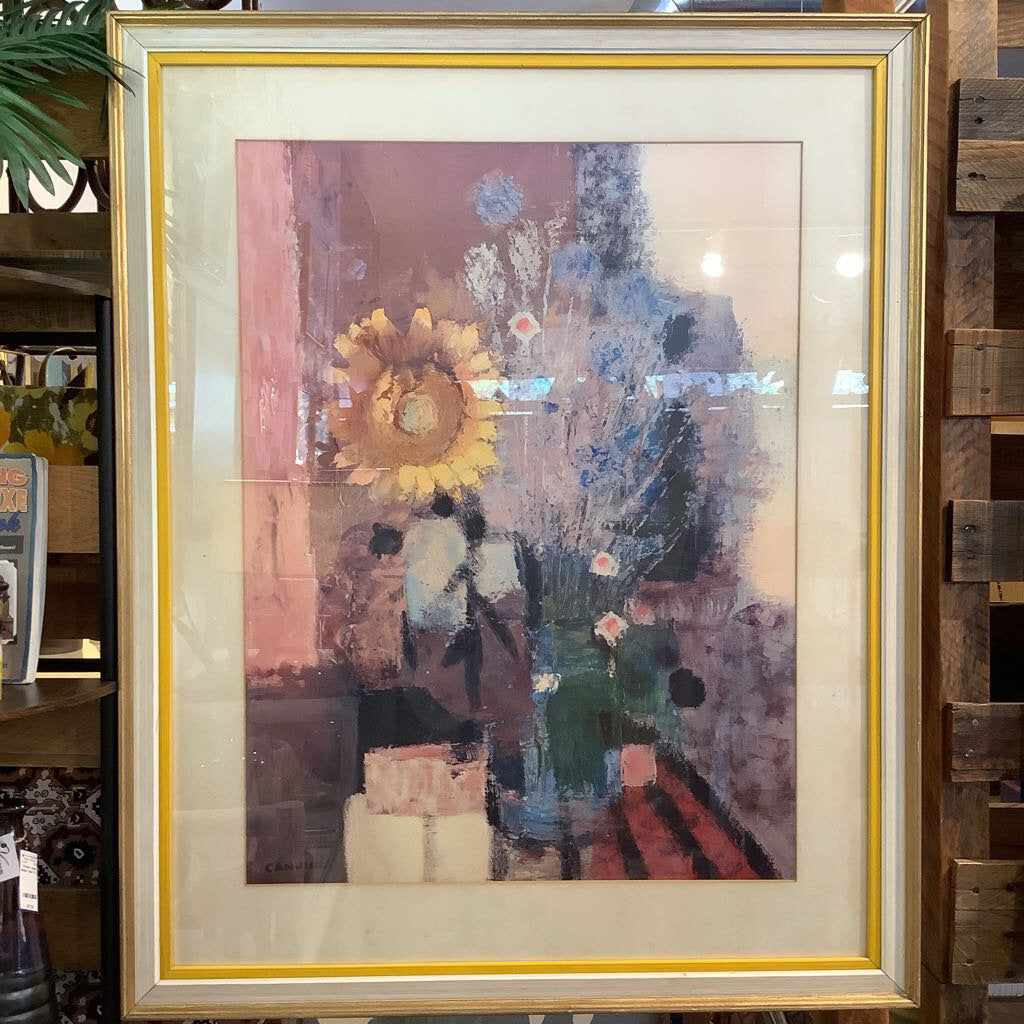 Vintage Sunflower Floral Art