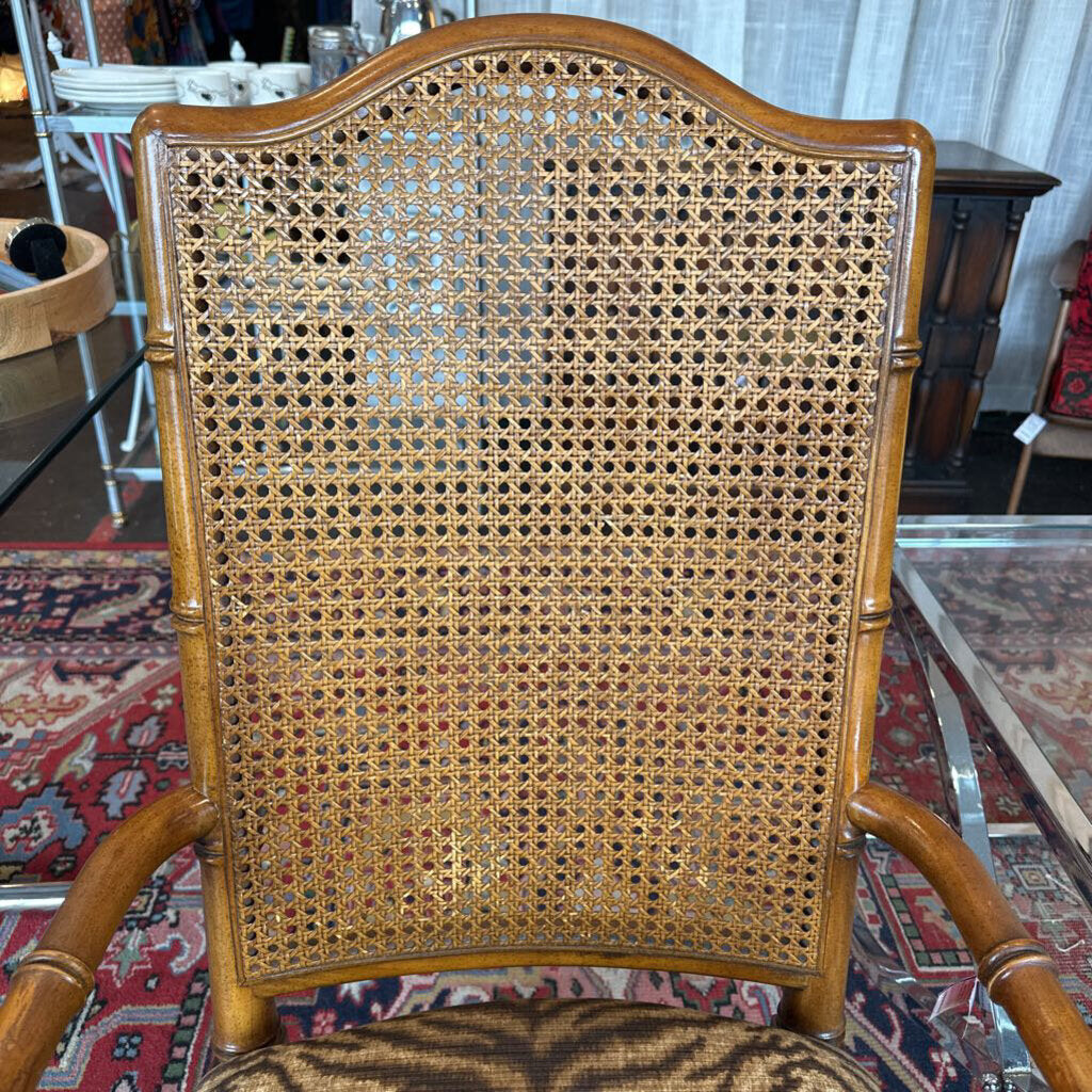 Vintage Dixie Furniture Co. Faux Bamboo Cane Back Arm Chair