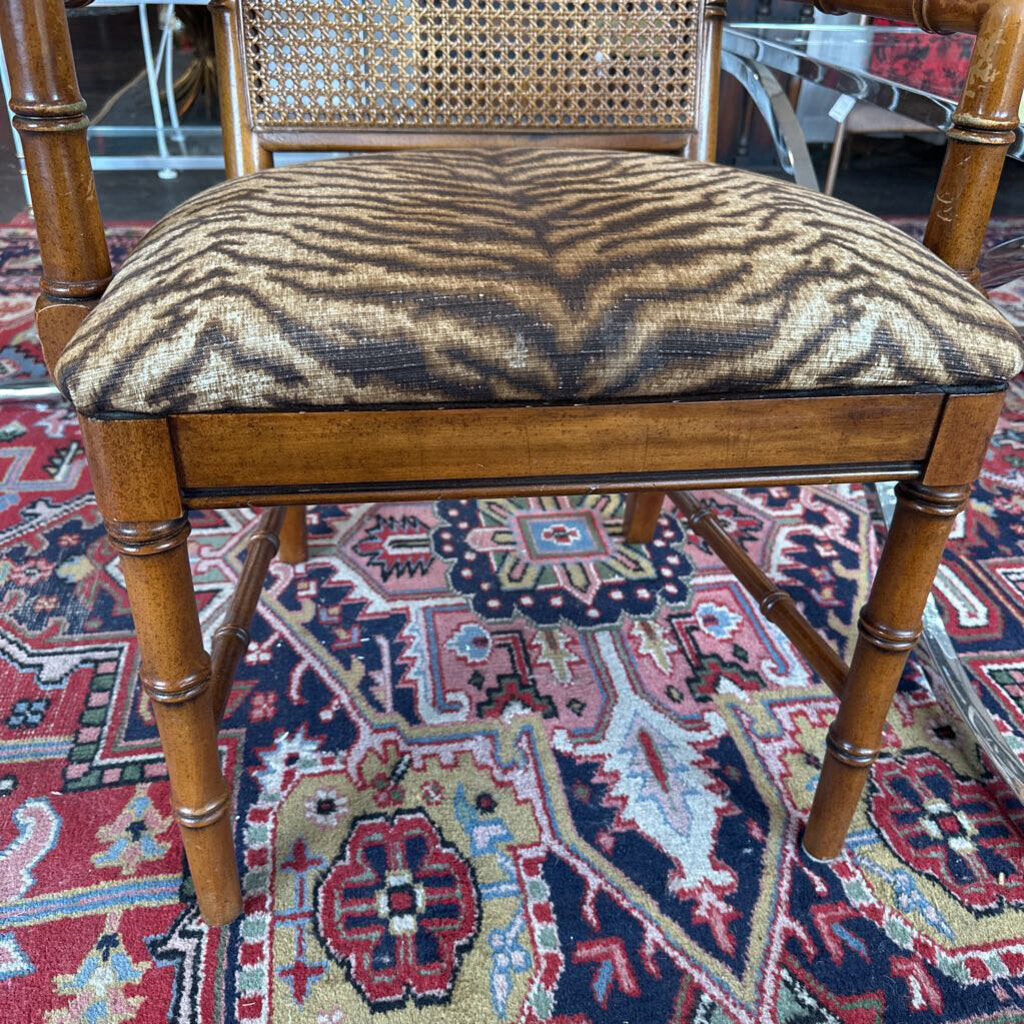 Vintage Dixie Furniture Co. Faux Bamboo Cane Back Arm Chair