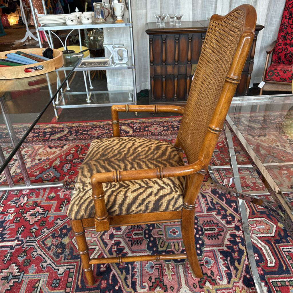 Vintage Dixie Furniture Co. Faux Bamboo Cane Back Arm Chair