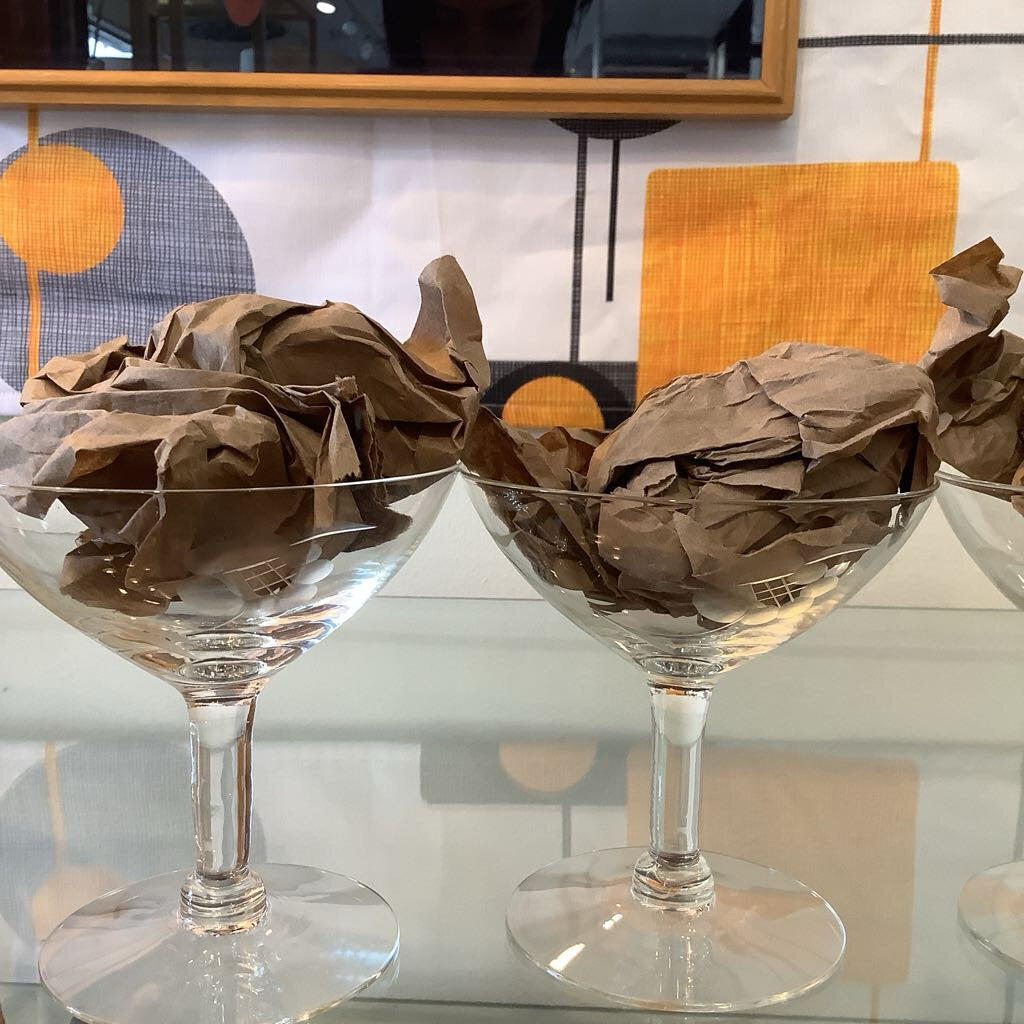 Vintage Etched Flower Champagne Coupes Set of 4