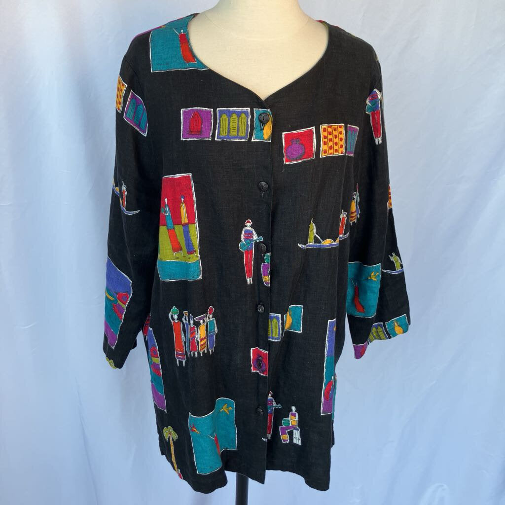 Hot Cotton Graphic Button Up