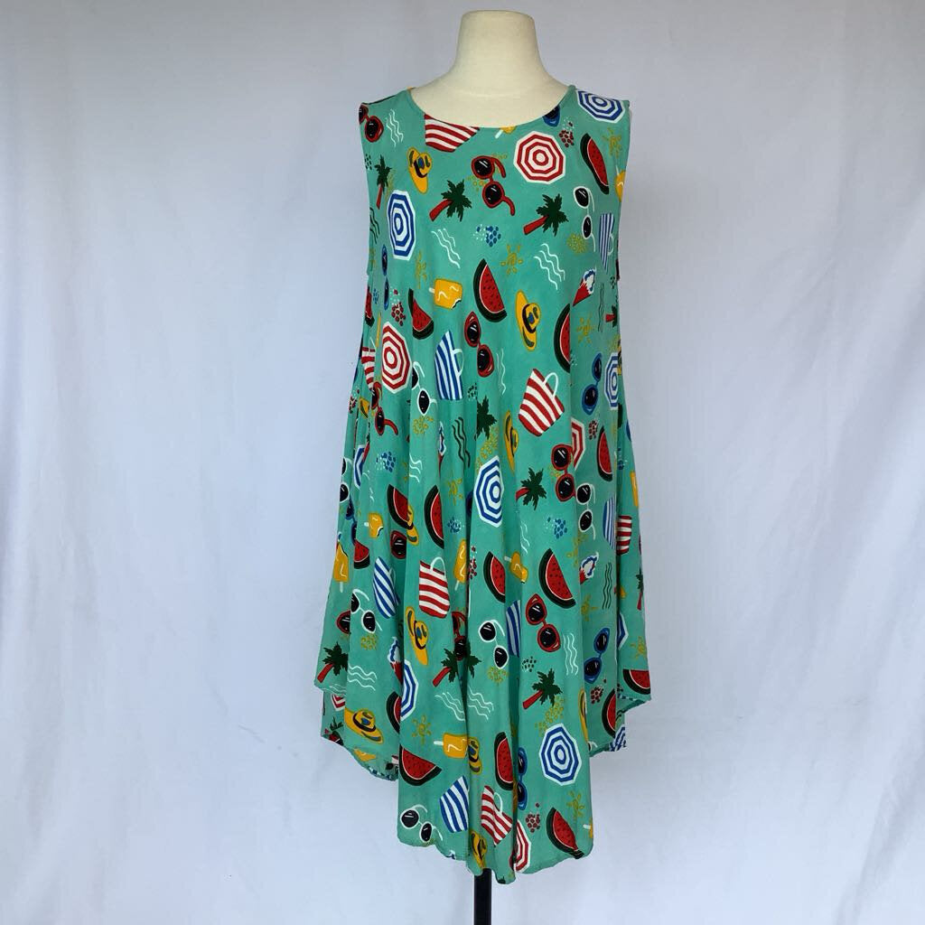 1990s Novelty Print Summer Dress