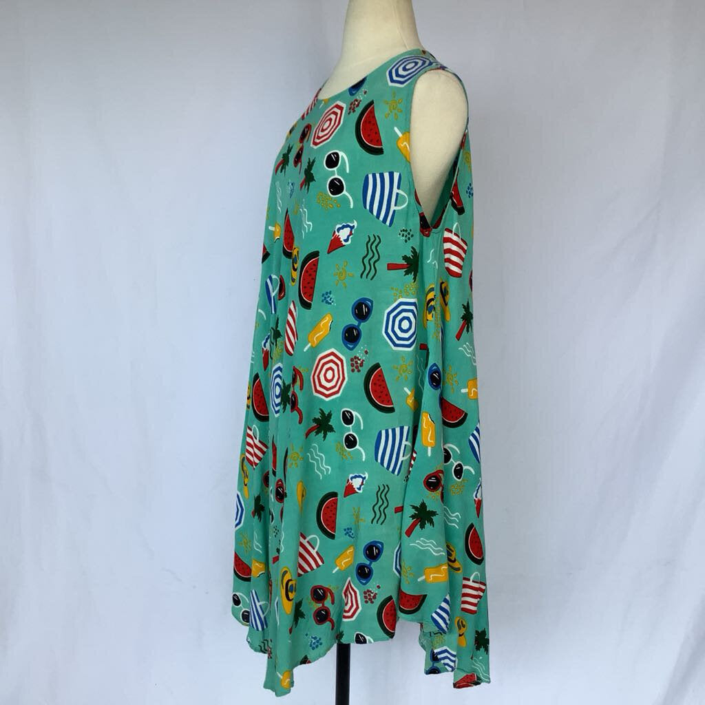1990s Novelty Print Summer Dress