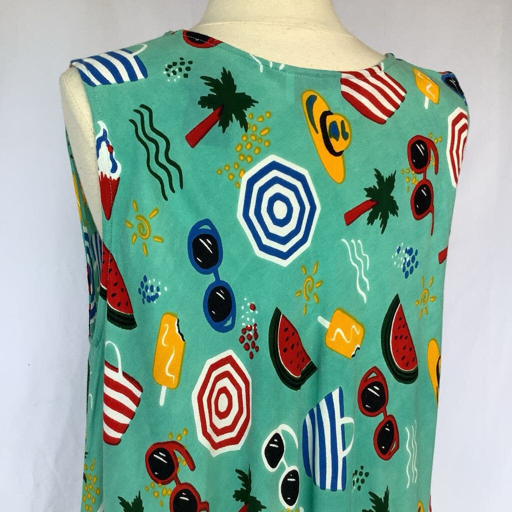1990s Novelty Print Summer Dress