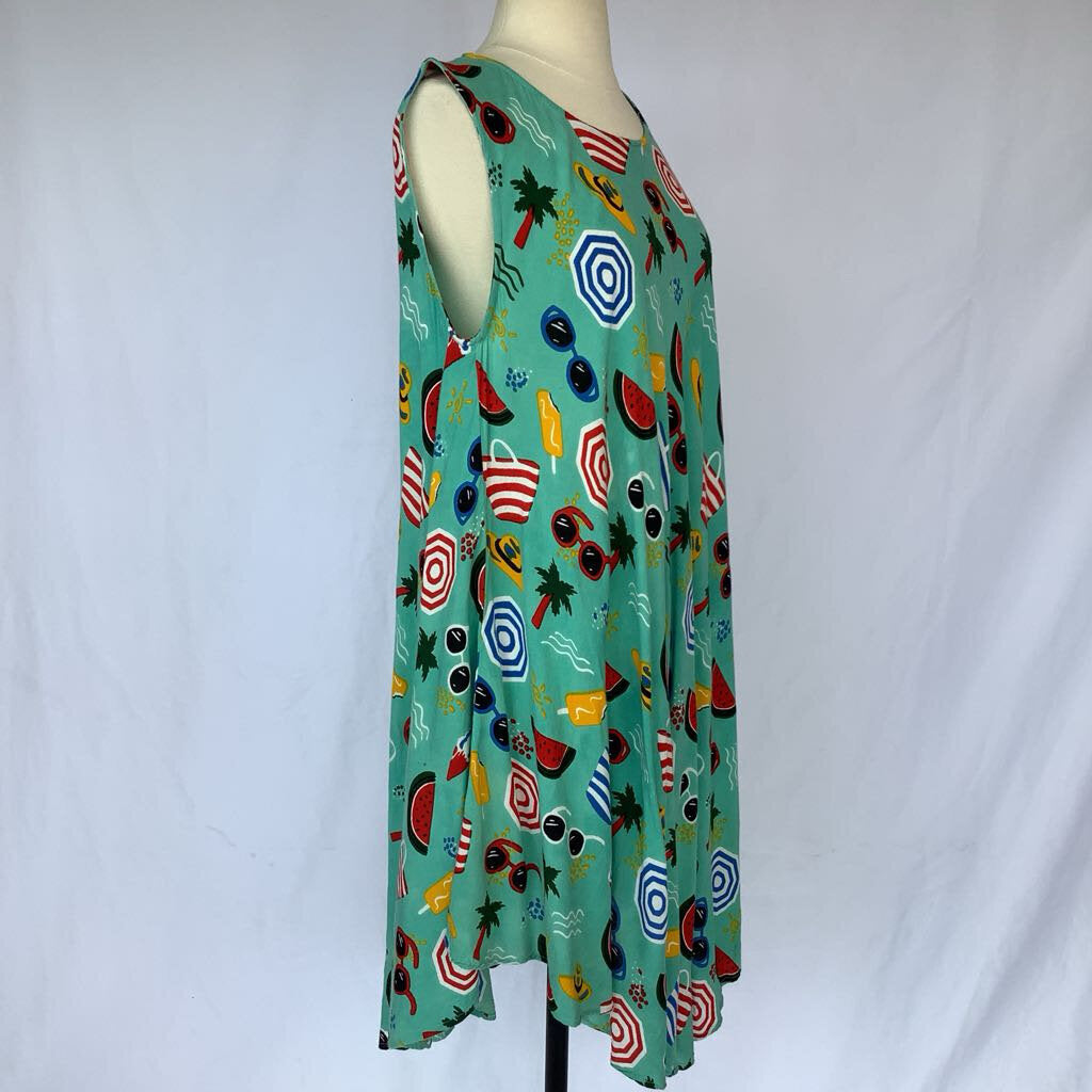 1990s Novelty Print Summer Dress