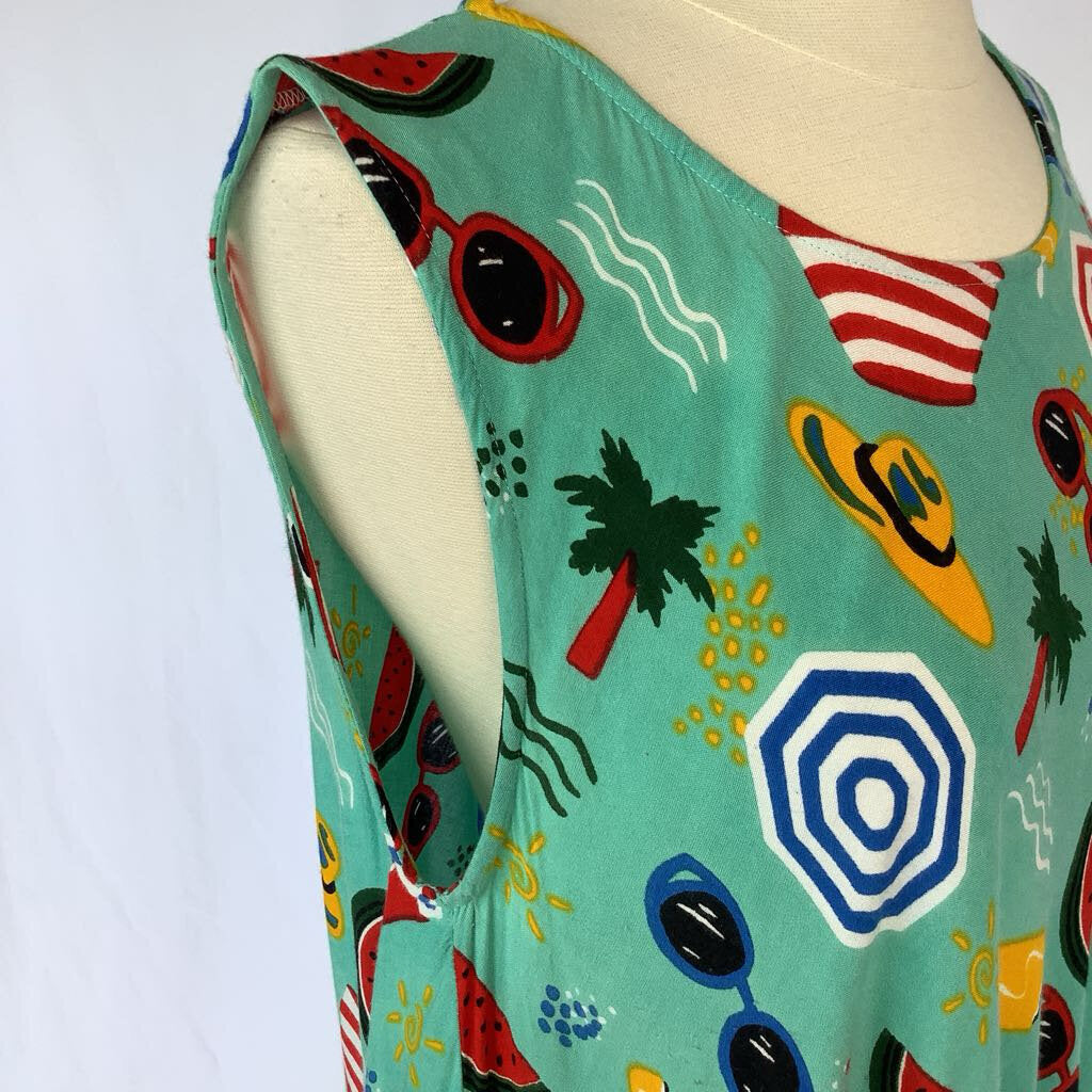 1990s Novelty Print Summer Dress