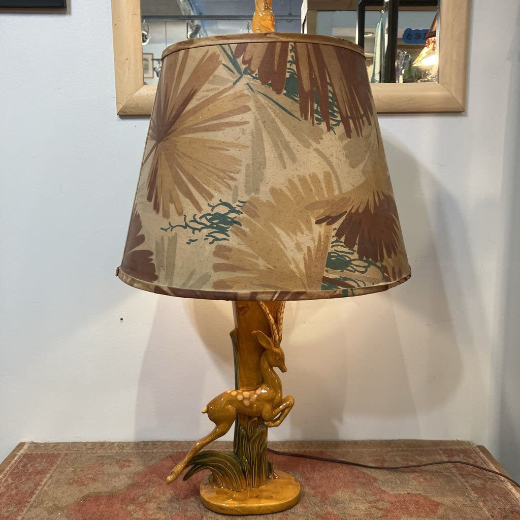 Vintage Haeger Gazelle Lamp with Original Shade