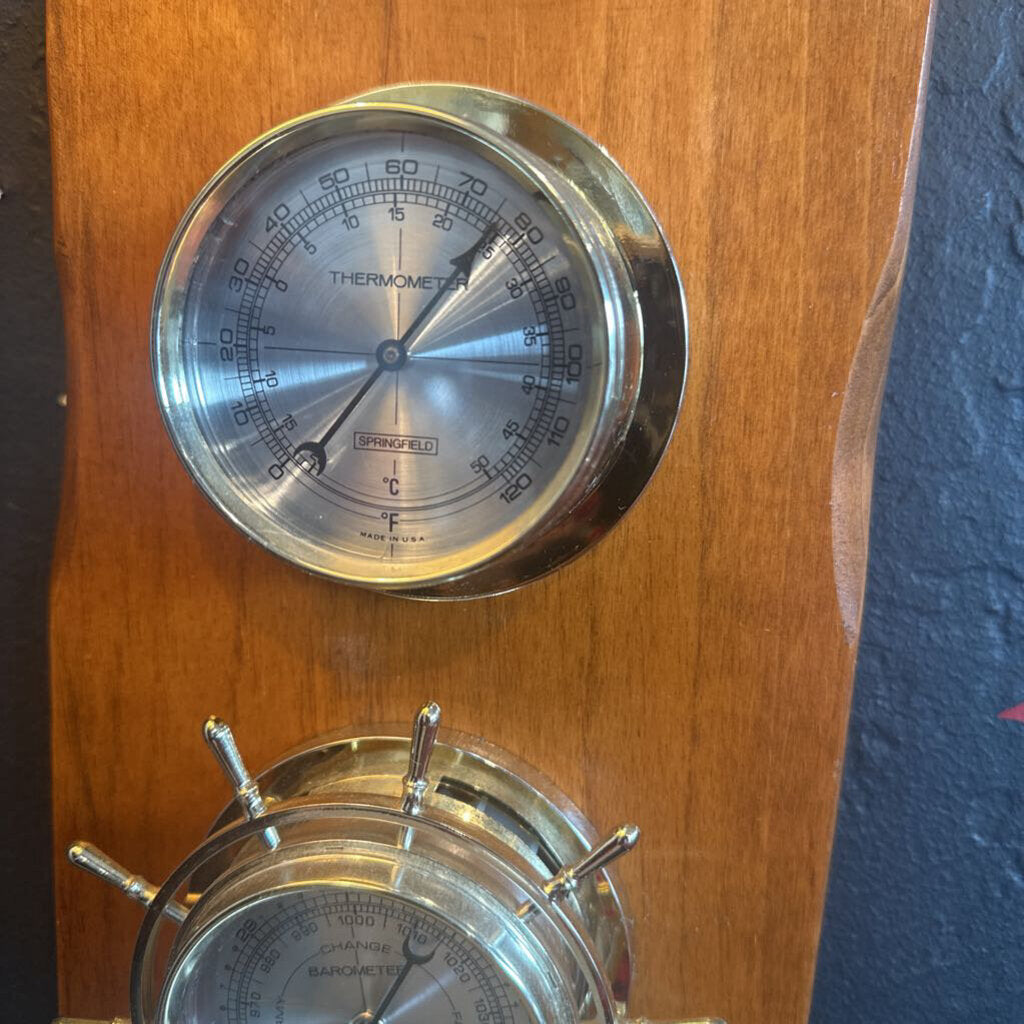 Vintage Springfield Weather Station Barometer, Humidity, Thermometer