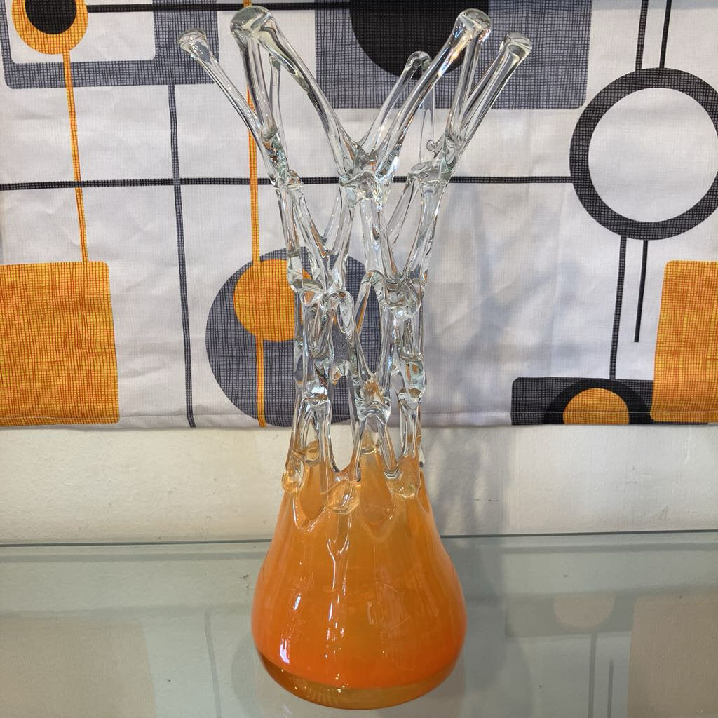 Mid Century Modern Handblown Murano Style Vase