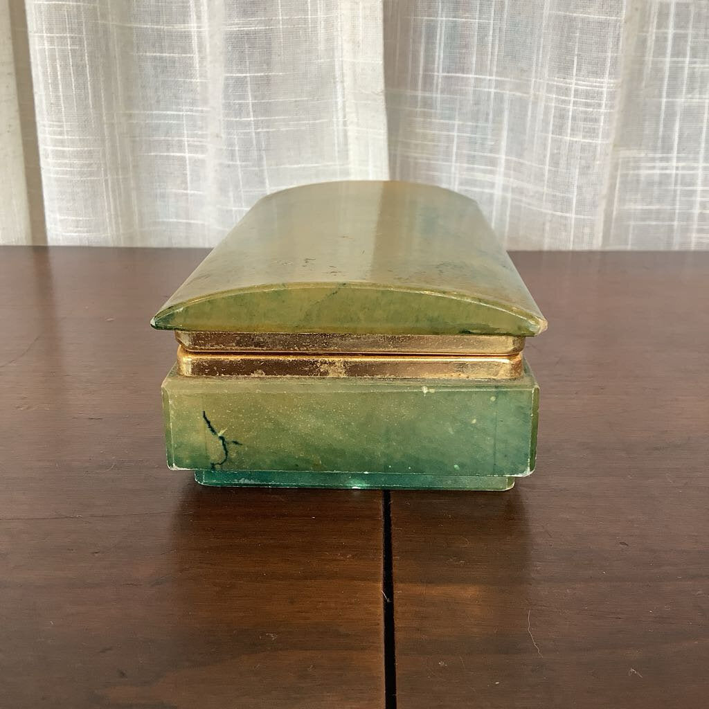 Vintage Genuine Alabaster Made in Italy Jewelry Box